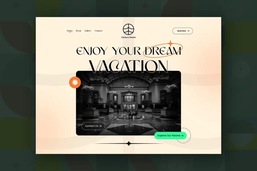 Hotel Website Ui Landing Page - Frasurbane by Md Mahdi Hasan (MahdiCreates)